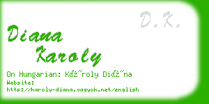 diana karoly business card